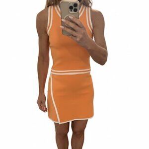 House Of Harlow 1960 Orange 2 Piece Sleeveless Top and Skirt Set Size Small